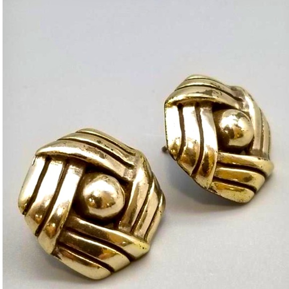 BRIGHTON Sonoran Knot Button Style Pierced Earrings Silver Plated - Picture 3 of 10